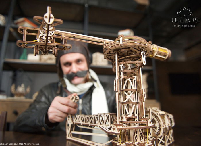 Puzzle 3D Model Aviator din lemn Ugears [8]