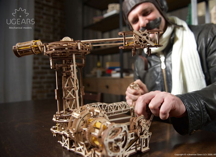 Puzzle 3D Model Aviator din lemn Ugears [3]