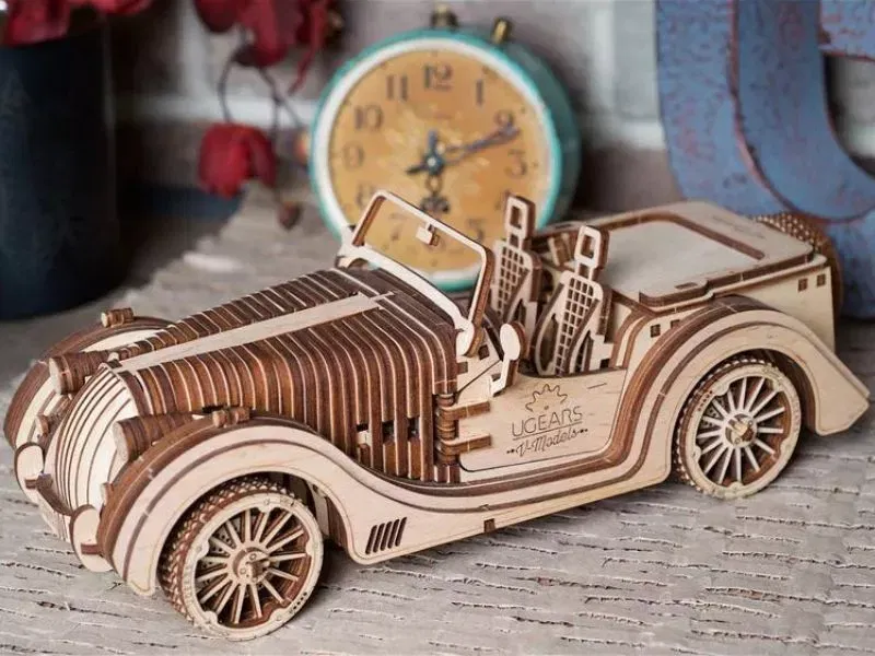 Puzzle 3D Model Roadster VM-O1 din lemn Ugears [31]