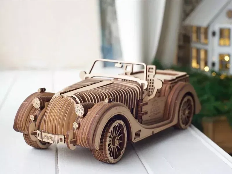 Puzzle 3D Model Roadster VM-O1 din lemn Ugears [30]