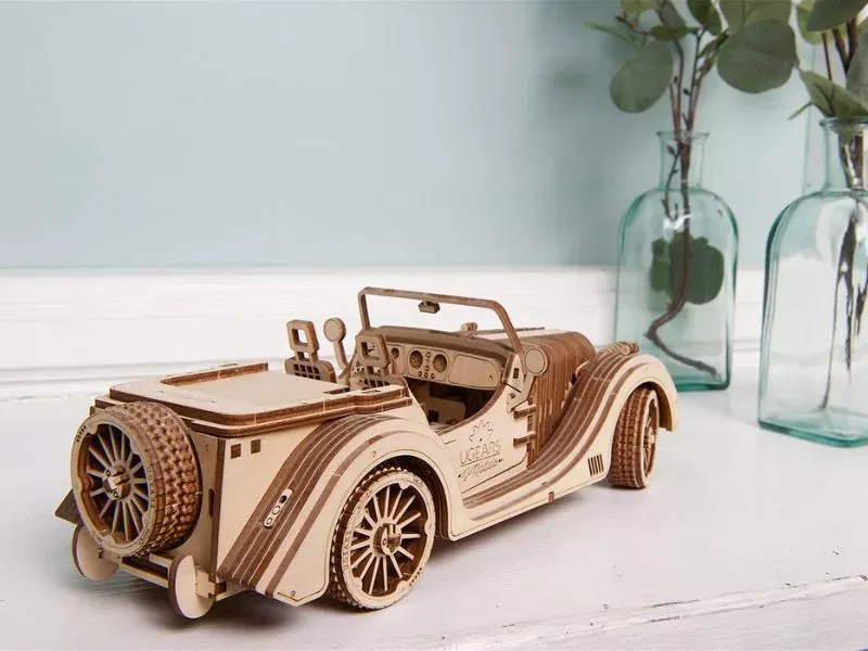 Puzzle 3D Model Roadster VM-O1 din lemn Ugears [28]