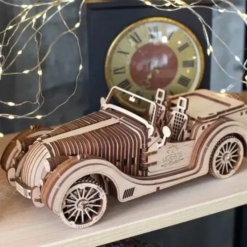 Puzzle 3D Model Roadster VM-O1 din lemn Ugears [7]