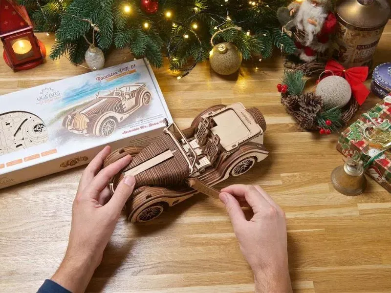 Puzzle 3D Model Roadster VM-O1 din lemn Ugears [36]