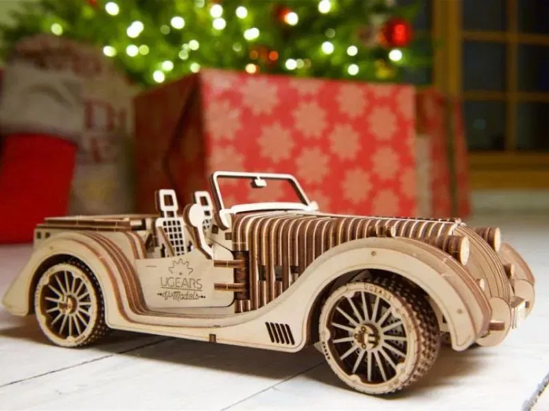 Puzzle 3D Model Roadster VM-O1 din lemn Ugears [37]