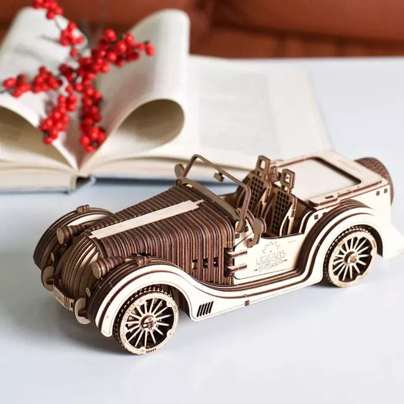 Puzzle 3D Model Roadster VM-O1 din lemn Ugears [1]