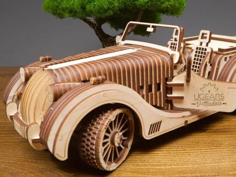 Puzzle 3D Model Roadster VM-O1 din lemn Ugears [38]