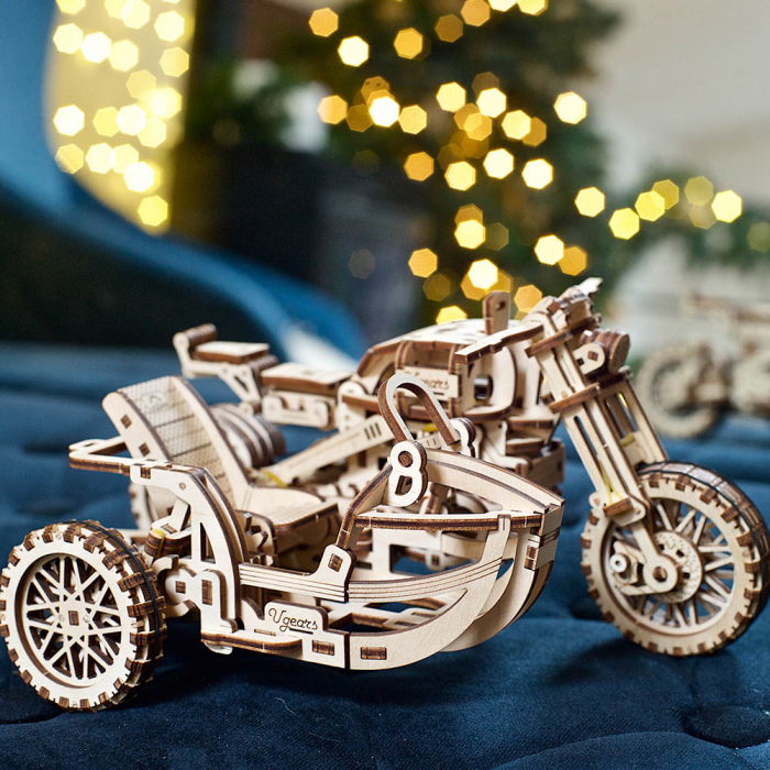 Puzzle 3D Motocicleta Scrambler UGR-10 din lemn Ugears [4]