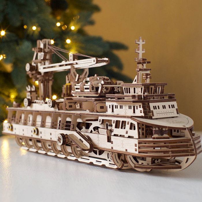 Puzzle 3D Nava de cercetare din lemn Ugears [5]