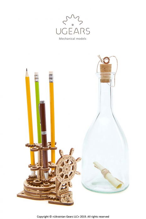 Puzzle 3D Organizator birou cool Ugears [2]