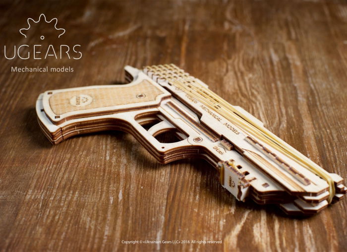 Puzzle 3D Pistol Wolf din lemn Ugears [6]