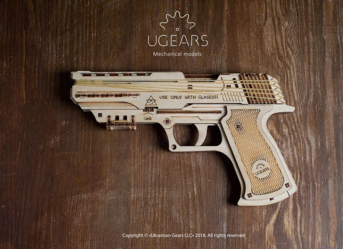 Puzzle 3D Pistol Wolf din lemn Ugears [5]