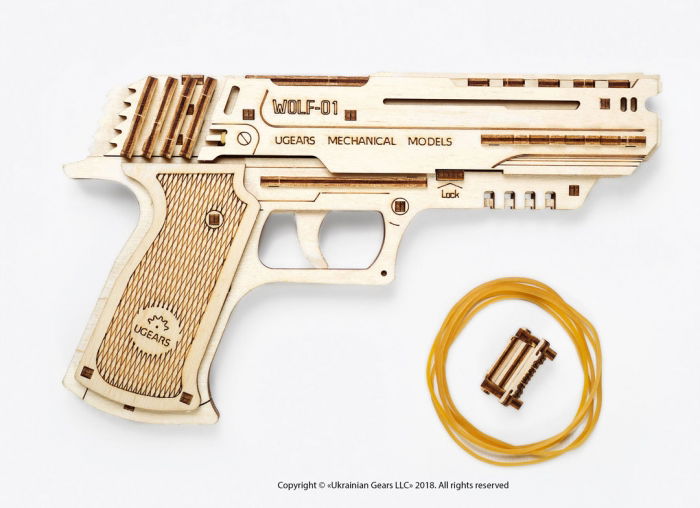 Puzzle 3D Pistol Wolf din lemn Ugears [7]