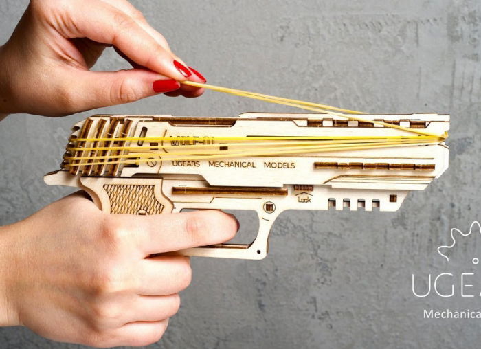 Puzzle 3D Pistol Wolf din lemn Ugears [2]