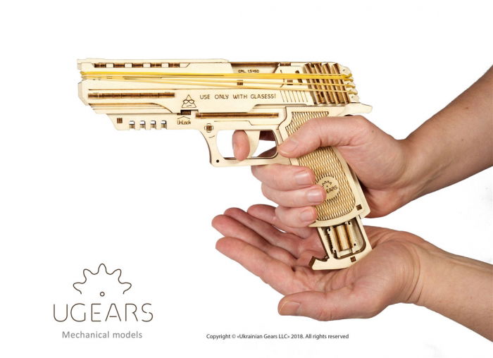 Puzzle 3D Pistol Wolf din lemn Ugears [8]