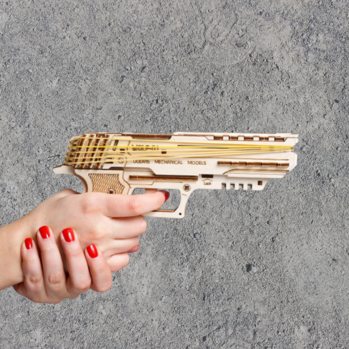 Puzzle 3D Pistol Wolf din lemn Ugears [1]