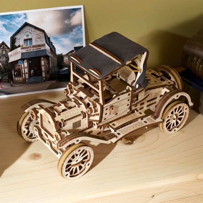 Puzzle 3D Retro Car UGR-T din lemn, Ugears [3]