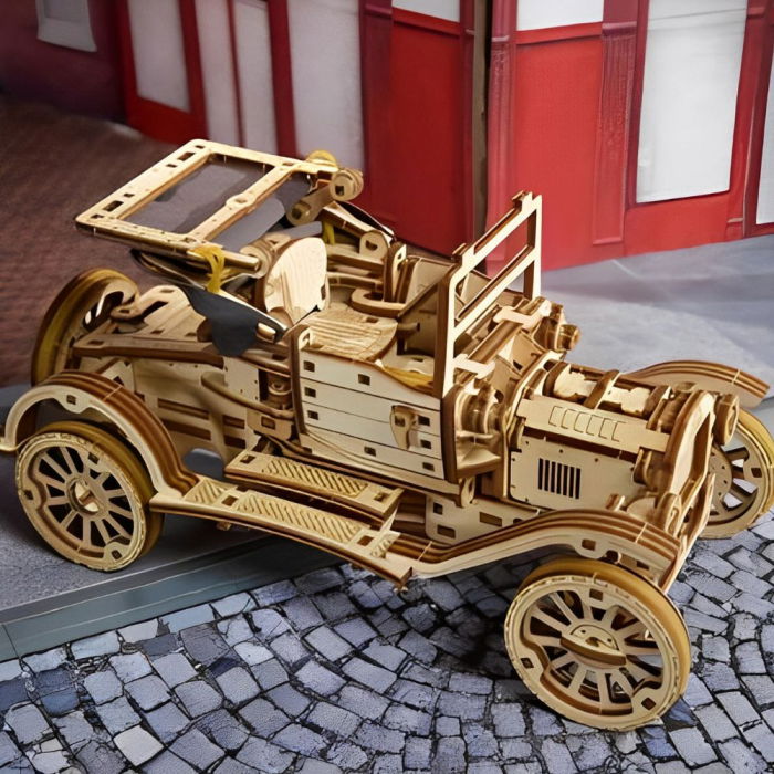 Puzzle 3D Retro Car UGR-T din lemn, Ugears [4]