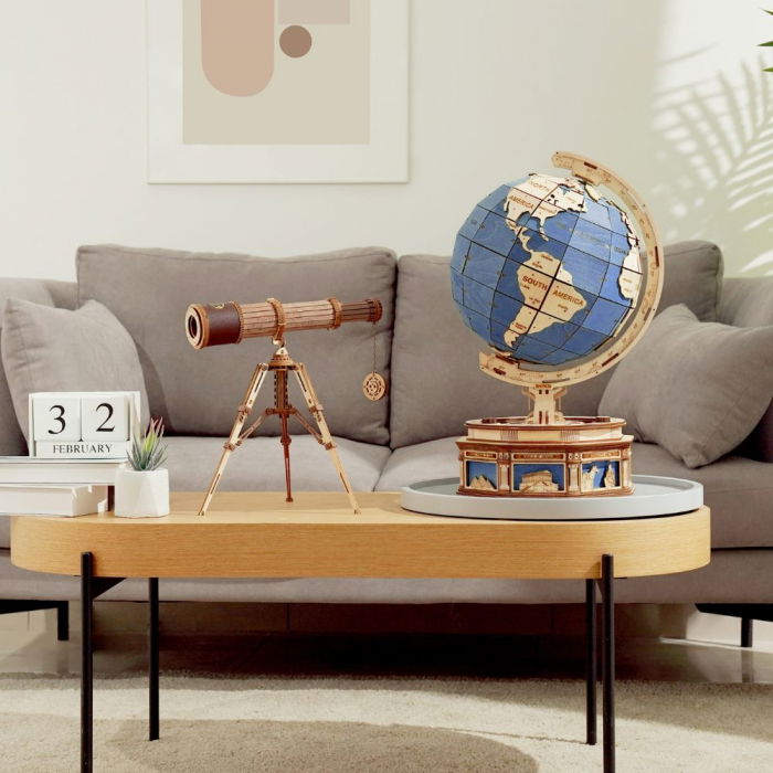 Puzzle 3D Telescop Monocular, Lemn, Robotime [5]