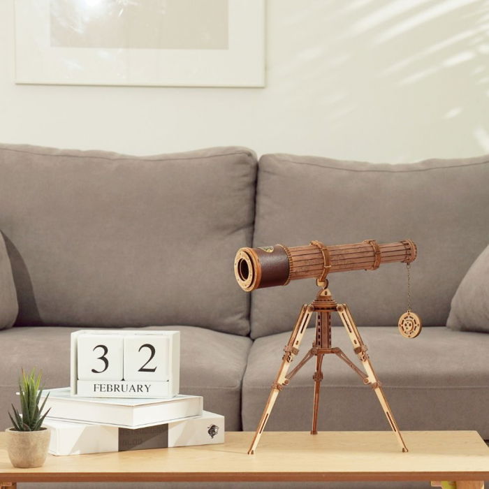 Puzzle 3D Telescop Monocular, Lemn, Robotime [2]