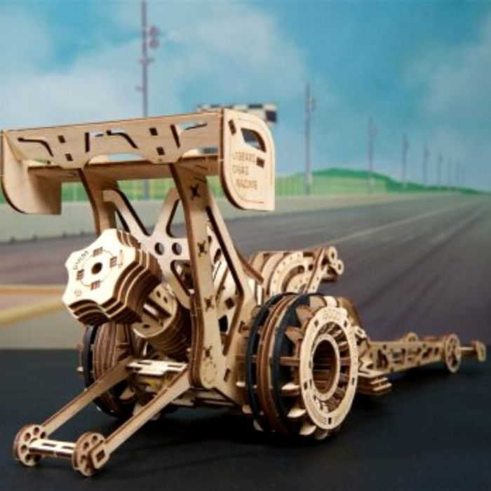 Puzzle 3D Top Fuel Dragster din lemn, Ugears [3]