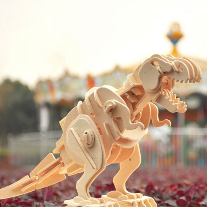 Puzzle 3D Walking T-Rex, Lemn, Robotime [3]