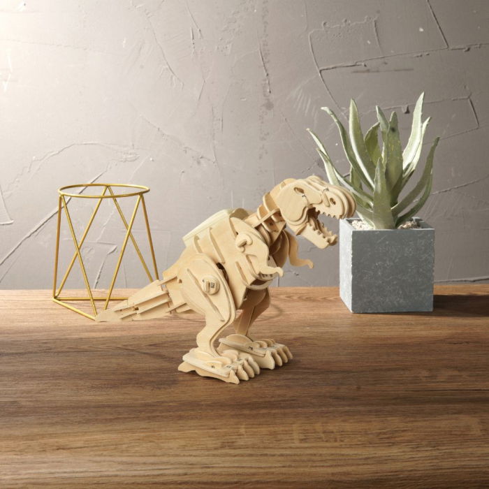 Puzzle 3D Walking T-Rex, Lemn, Robotime [2]