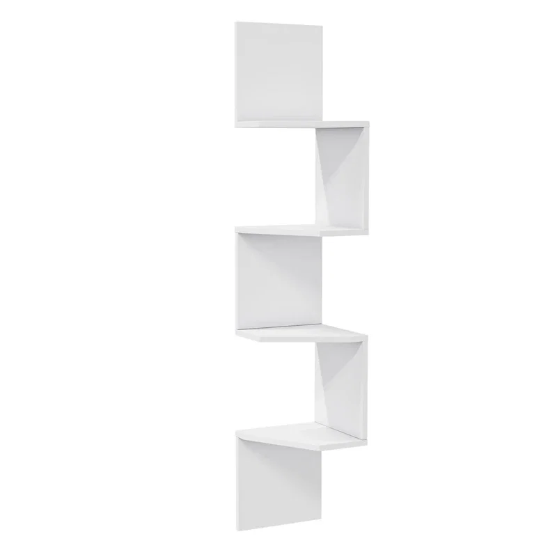 Raft de perete alb, 30 x 155 cm, design vertical modern cu rafturi multiple [3]