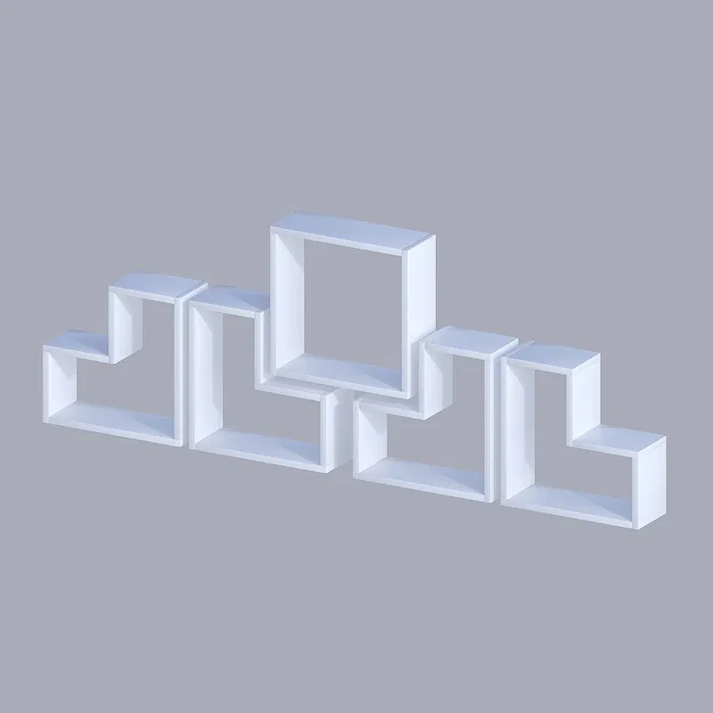 Raft de perete Elitra alb, etajere suspendate, fixare pe perete [6]