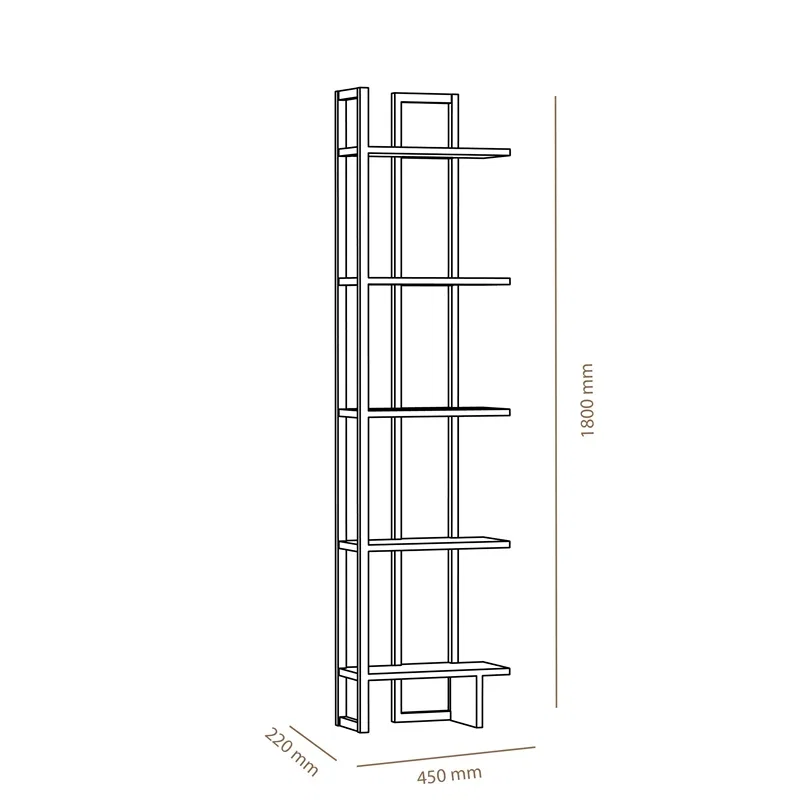 Raft de perete industrial, stejar negru 45x180 cm [4]