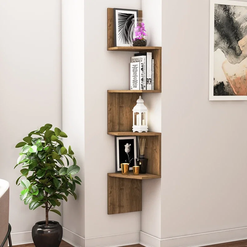 Raft de perete, nuc, 30 x 155 cm, design vertical cu rafturi multiple [1]