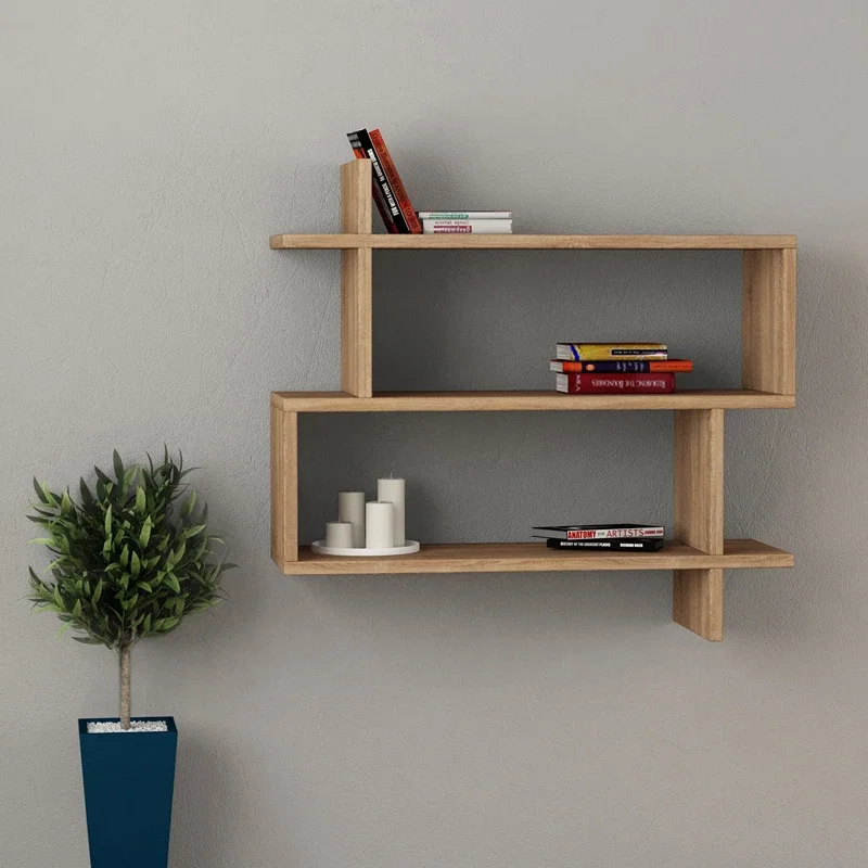 Raft de perete Parallel Stejar cu design modern si multiple polite [1]