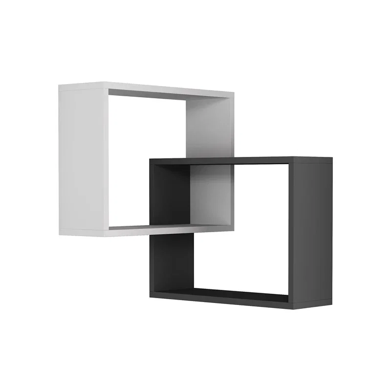 Raft de perete Ring alb, antracit, design modern, fixare pe perete [3]
