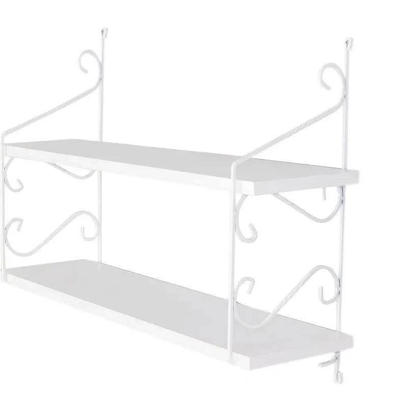 Raft de perete Seramoni alb lucios, cadru metalic decorativ [3]