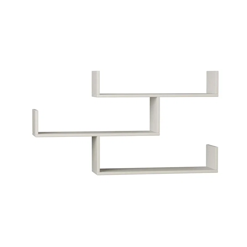 Raft de perete Tibet Alb cu multiple polite pentru decor si organizare [3]