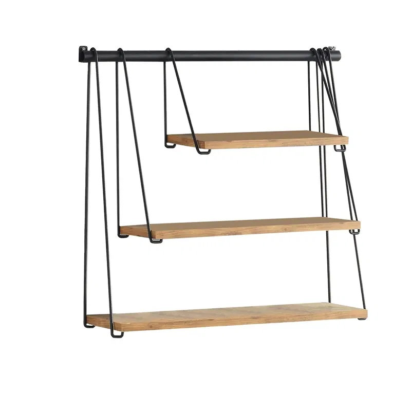 Raft de perete Zihon Pin cu polite suspendate si design modern [7]