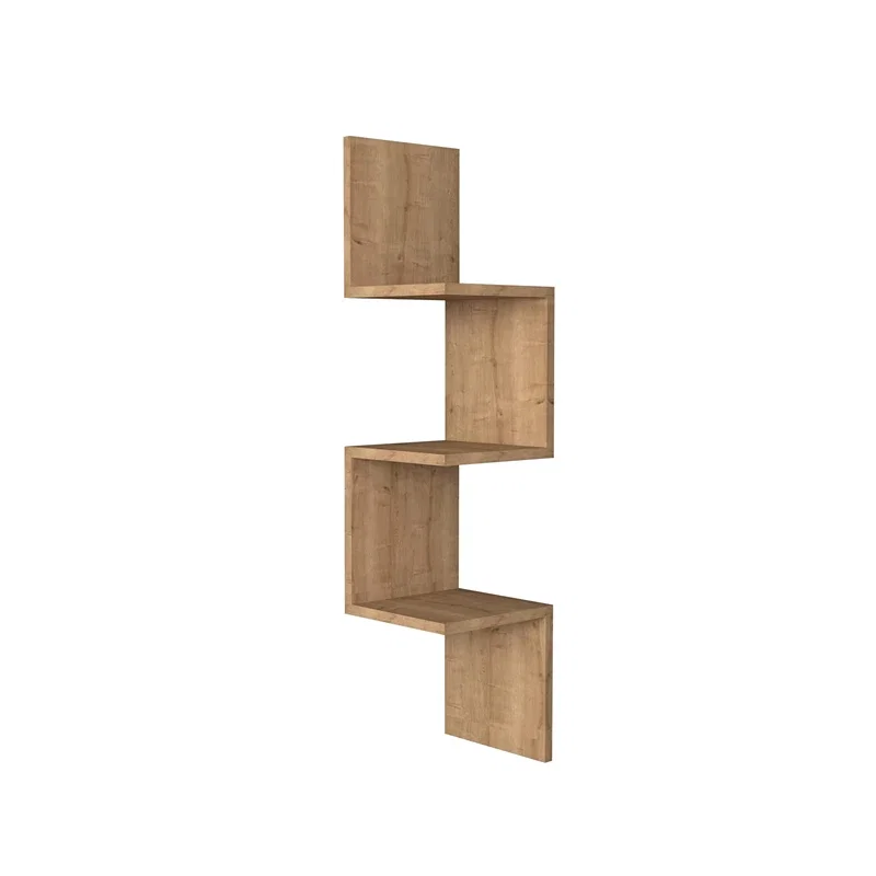 Raft de perete Zikzak, stejar safir, design modern, 105 cm [6]