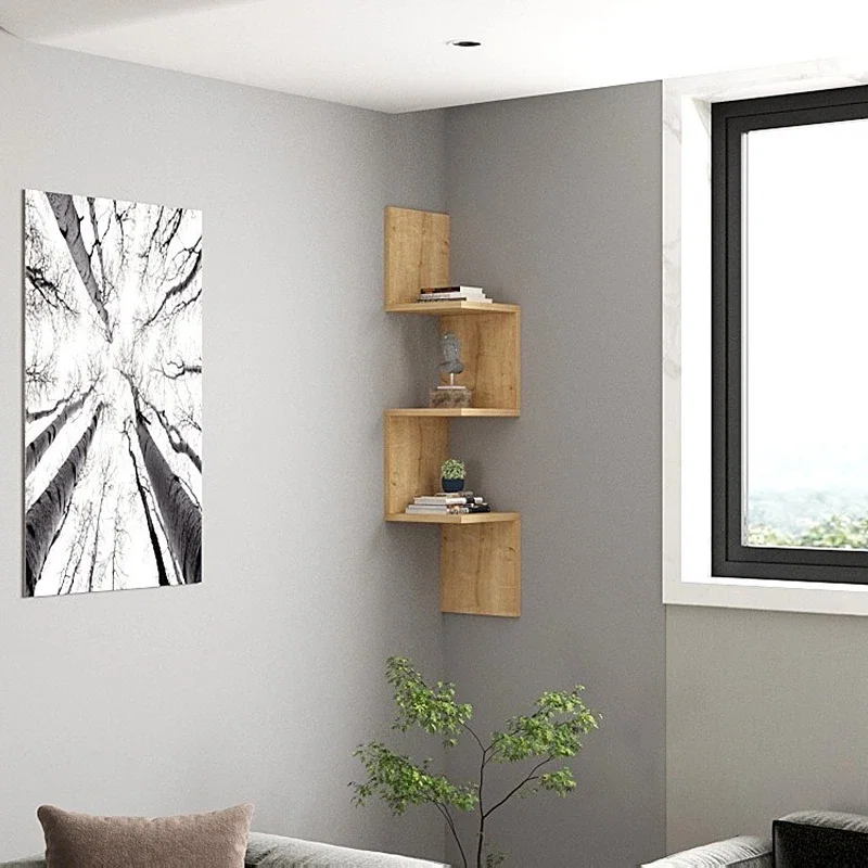 Raft de perete Zikzak, stejar safir, design modern, 105 cm [1]