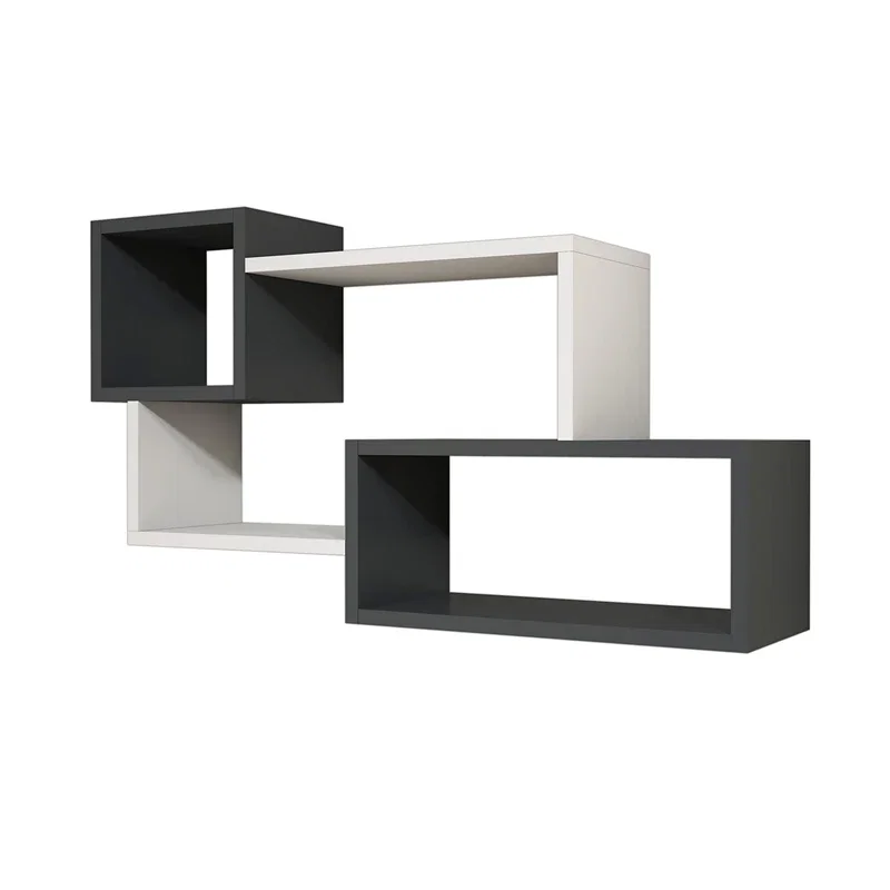Raft perete Afro, alb si antracit, design modern, organizare eficienta [3]