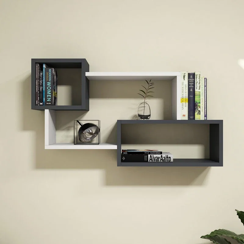 Raft perete Afro, alb si antracit, design modern, organizare eficienta [1]