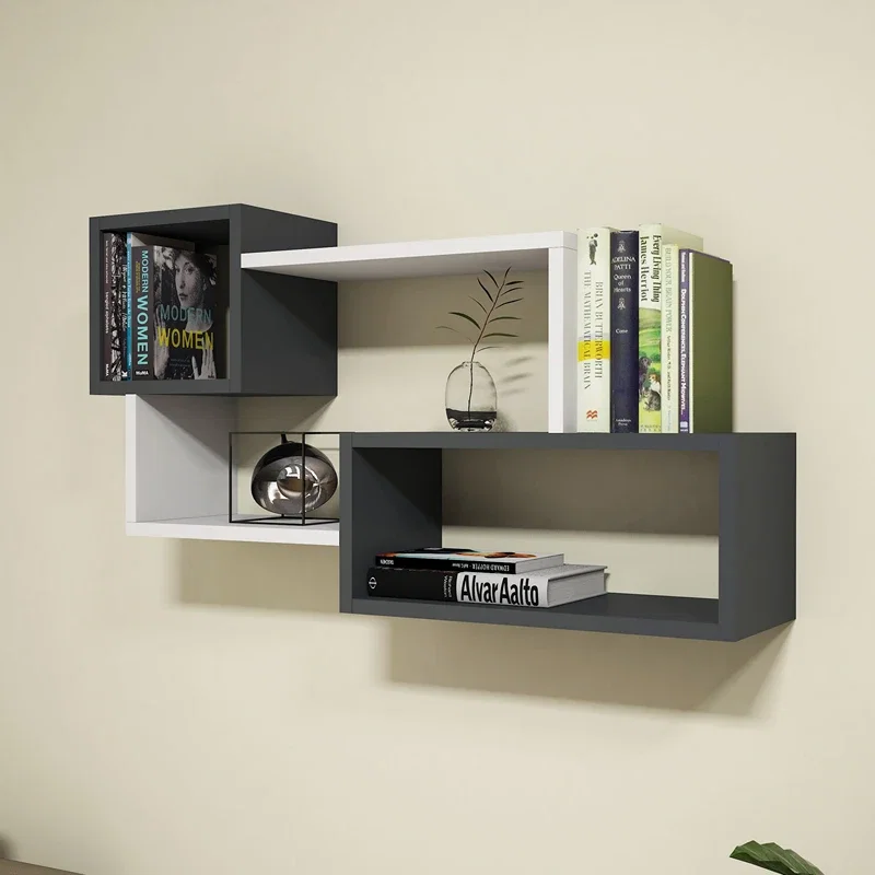 Raft perete Afro, alb si antracit, design modern, organizare eficienta [4]