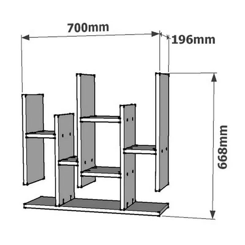 Raft perete Flower, design modern, culoare nuc, organizare eficienta [4]