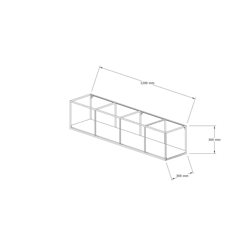 Raft perete Miray, lemn de pin, cadru metalic, culoare nuc-negru [6]