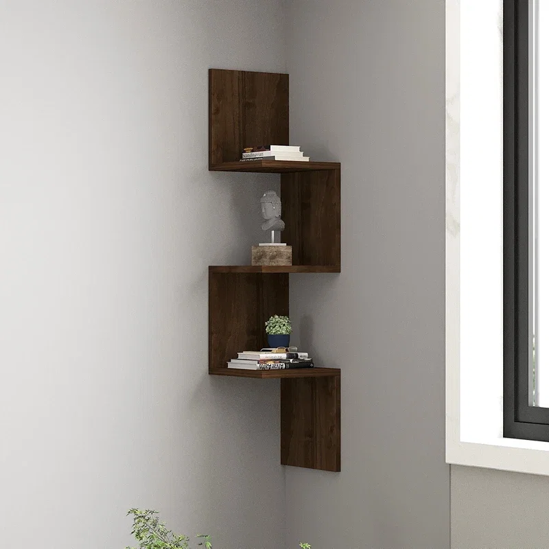 Raft perete nuc in zigzag, 4 polite moderne pentru decor [2]