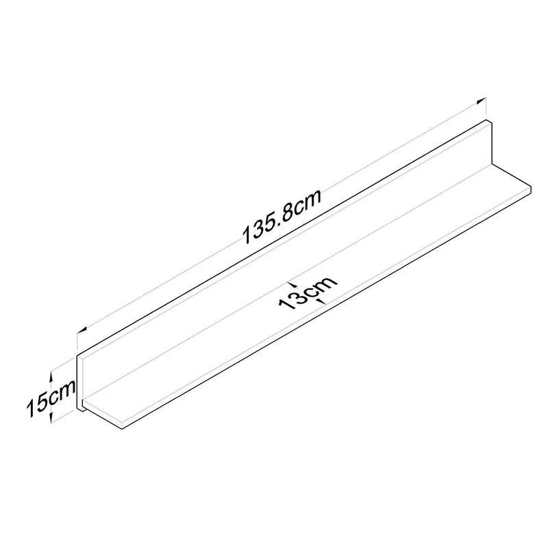 Raft suspendat lemn nuc, decor modern perete 135,8x15 cm [4]