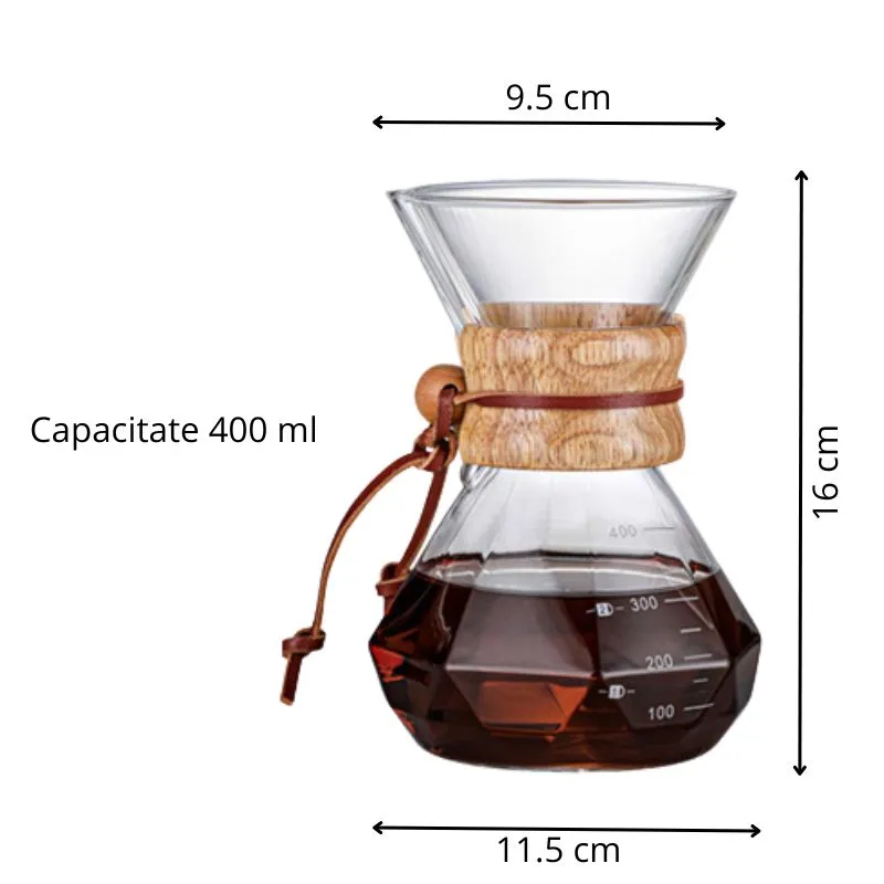 Recipient pentru cafea din sticla Coffee Time V60 - ideal pentru barista [4]