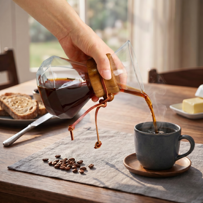 Recipient pentru cafea din sticla Coffee Time V60  cadoul ideal pentru barista [2]