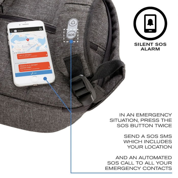 Rucsac antifurt Elle Protective cu alarma si localizare [11]