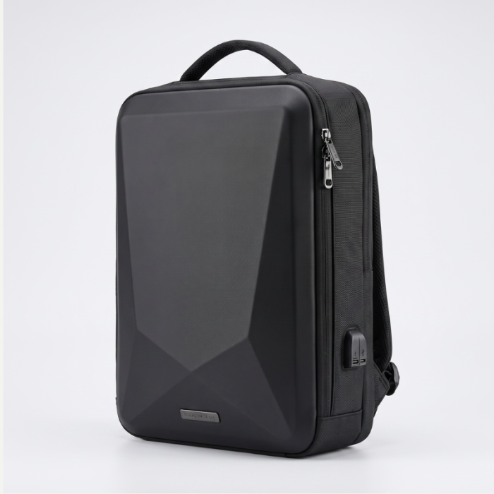 Rucsac călătorie și laptop cu port USB, 42x32x13 cm, Bagaj de mână Wizz Air / Ryanair, Material impermeabil, pentru Business și City Break, Negru [2]