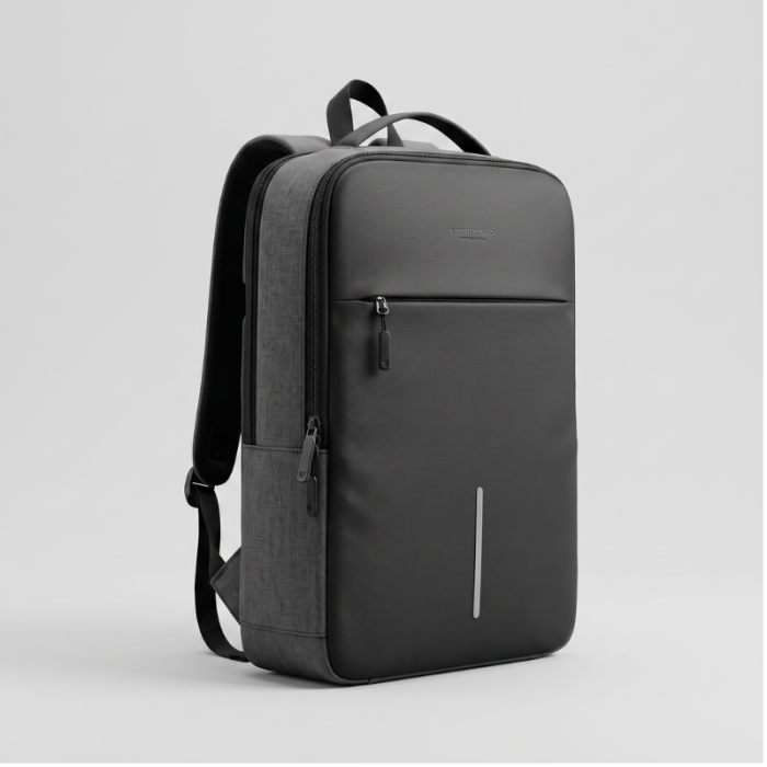 Rucsac Laptop Business cu Port USB, Slim, 45x31 cm, Compartimente multiple, Gri-Negru [1]