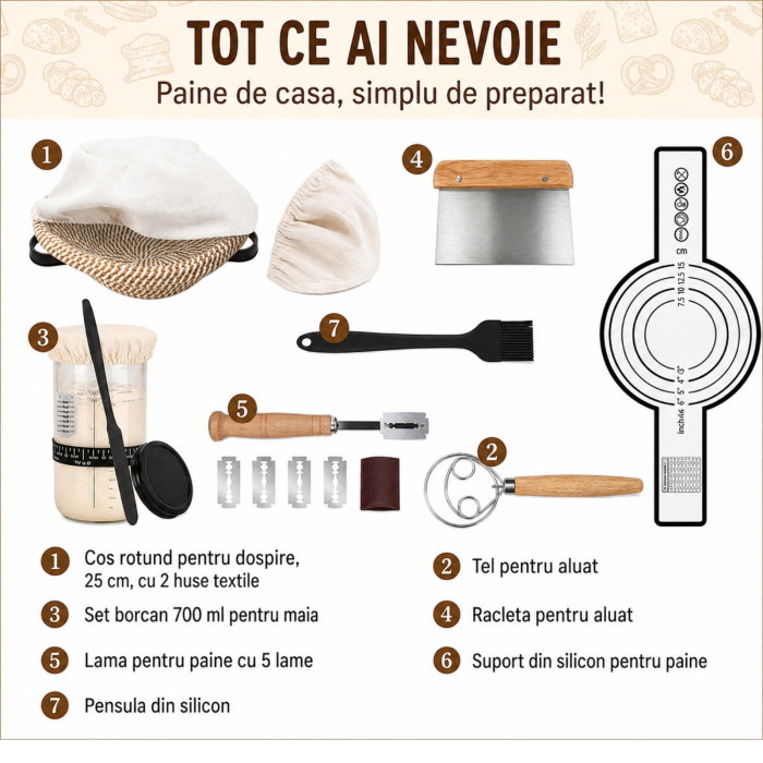 Set 19 Accesorii pentru Prepararea Painii de Casa [10]
